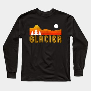 glacier national park retro vintage Long Sleeve T-Shirt